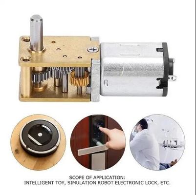 6V - 12V fırça DC dişli motoru yatay solucan kısa şaft DC mikro metal dişli motoru